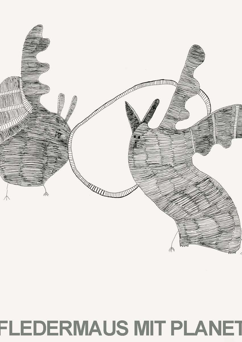 Fledermaus mit Planet