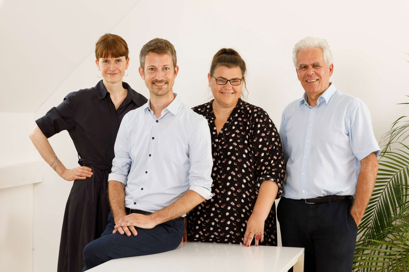 Geschäftsführung der Diakonie Eine Welt: Nadja Madlener, Tim Lainer, Alex Gröller, Michael Bubik