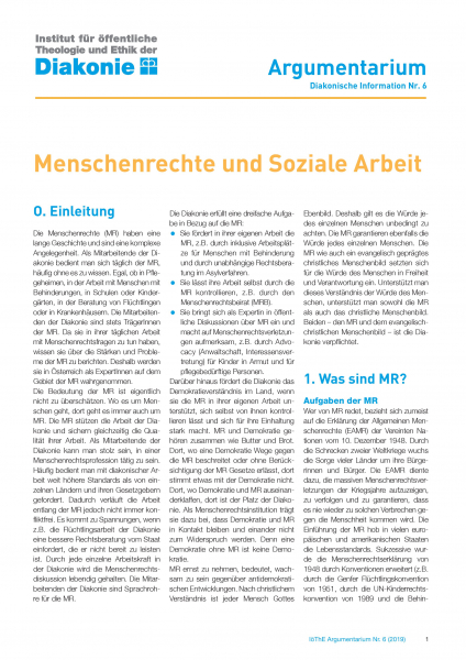 Cover des Argumentariums zum Thema "Menschenrechte"