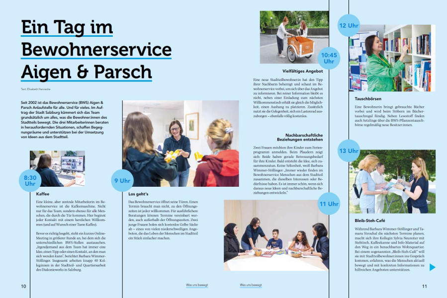 Tagesablauf in der Bewohnerservicestelle Aigen & Parsch in Salzburg in Bildern