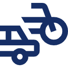 Icon mit einem Auto und einem Fahrrad