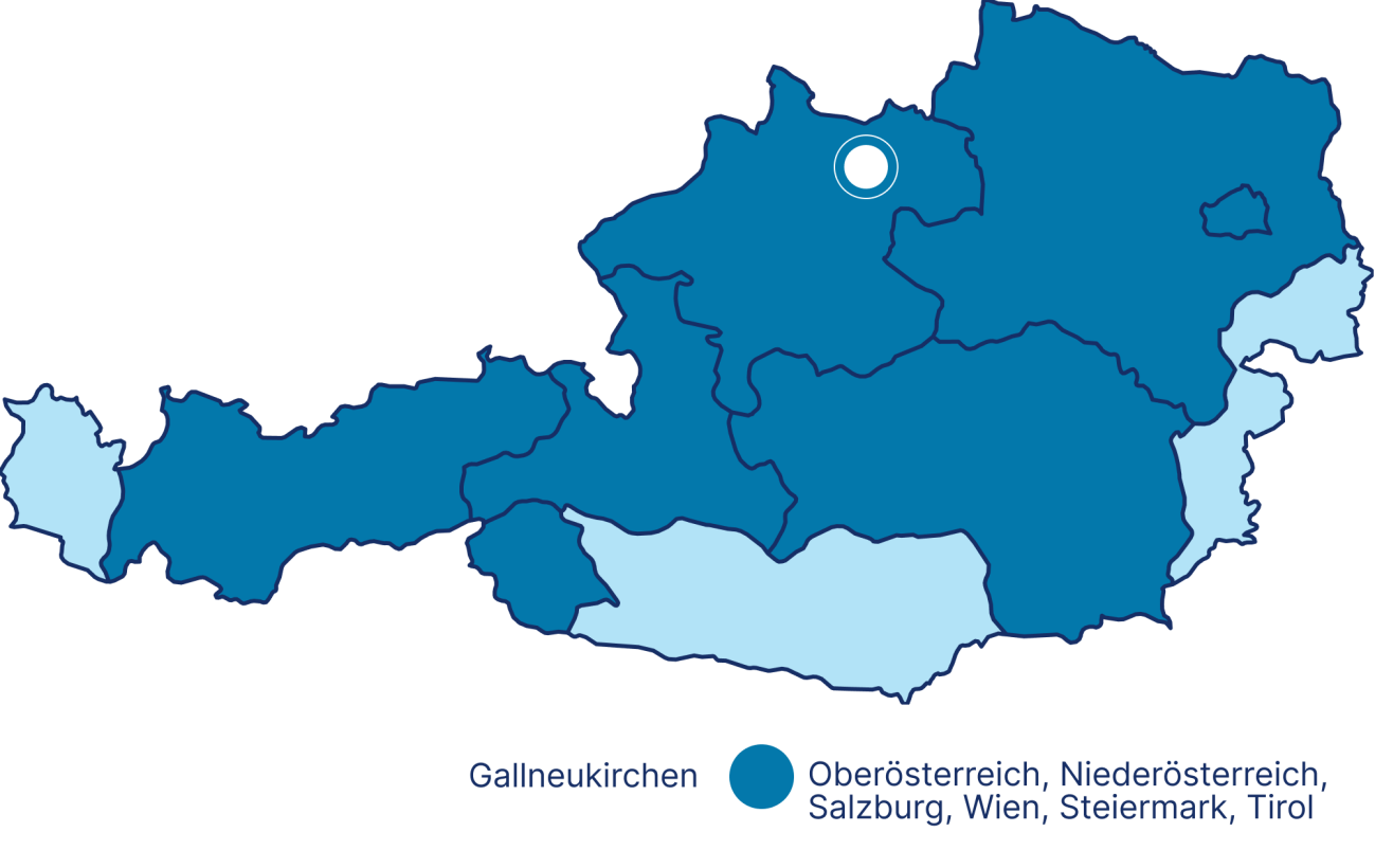 Bundesländer in denen das Diakoniewerk tätig ist: Oberösterreich, Steiermark, Niederösterreich, Wien, Tirol, Salzburg