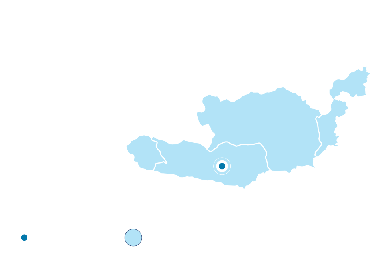 Bundesländer in denen die Diakonie de La Tour tätig ist: Kärnten, Tirol, Steiermark, Burgenland