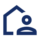 Icon mit einem Haus und einer Person davor
