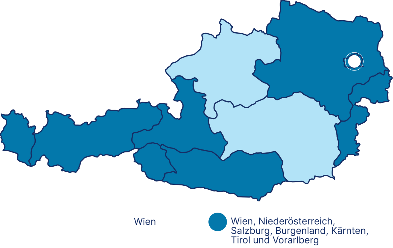 Bundesländer in denen das Diakoniewerk tätig ist: Oberösterreich, Steiermark, Niederösterreich, Wien, Tirol, Salzburg