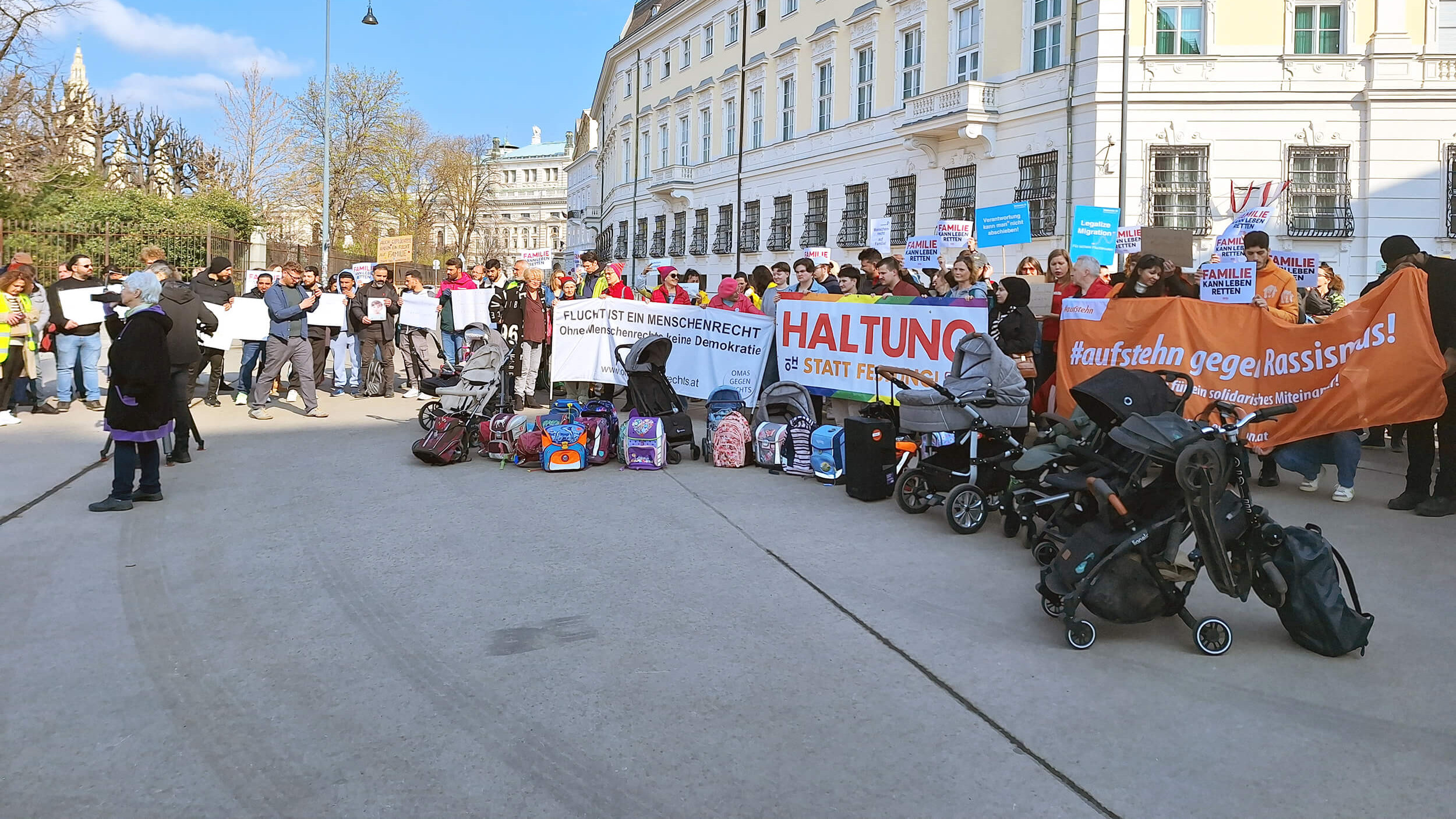 Protestaktion Familienzusammenführung