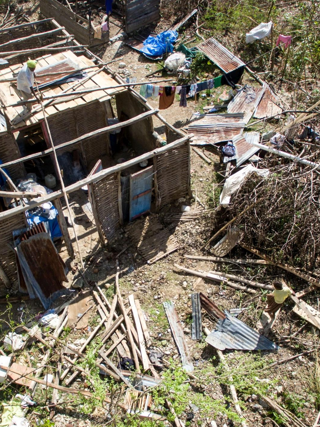 Zerstörtes Haus nach Sturm
