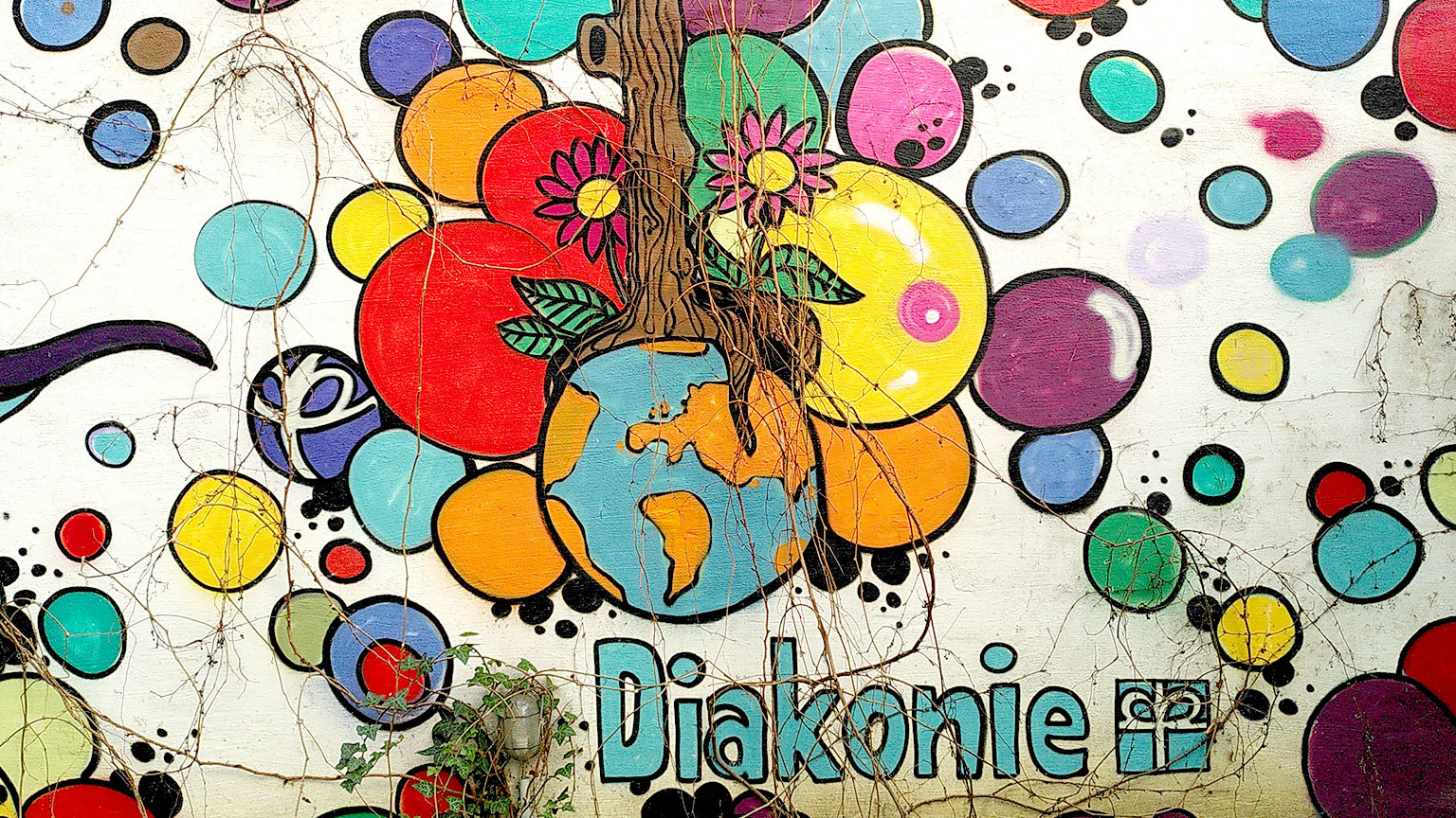 Graffiti Diakonie Eine Welt