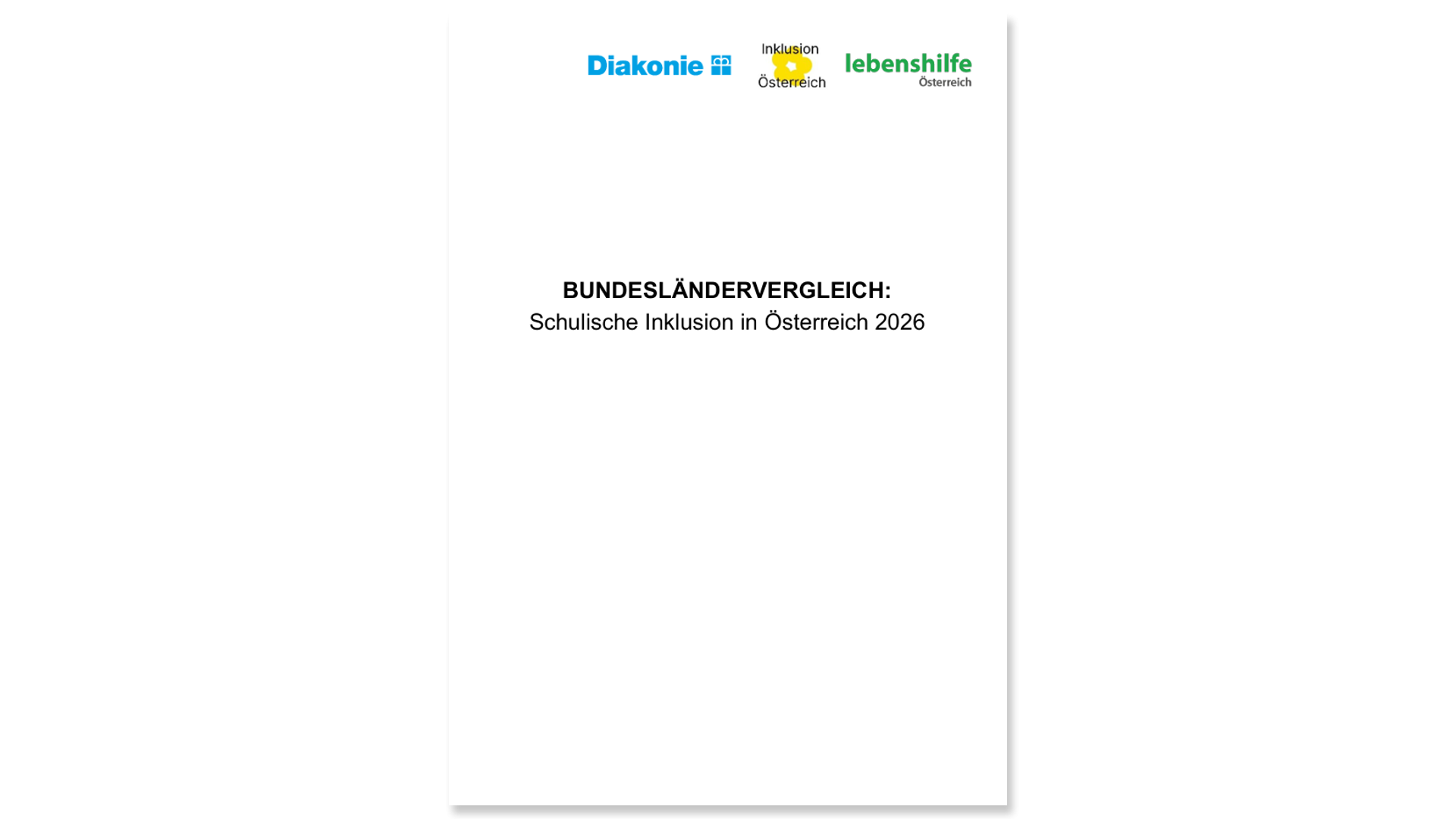 Cover des Berichtes "Schulische Inklusion in Österreich 2026"