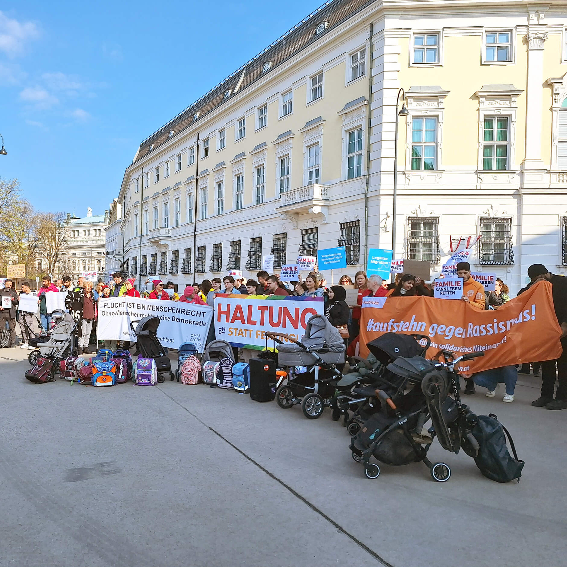Protestaktion Familienzusammenführung