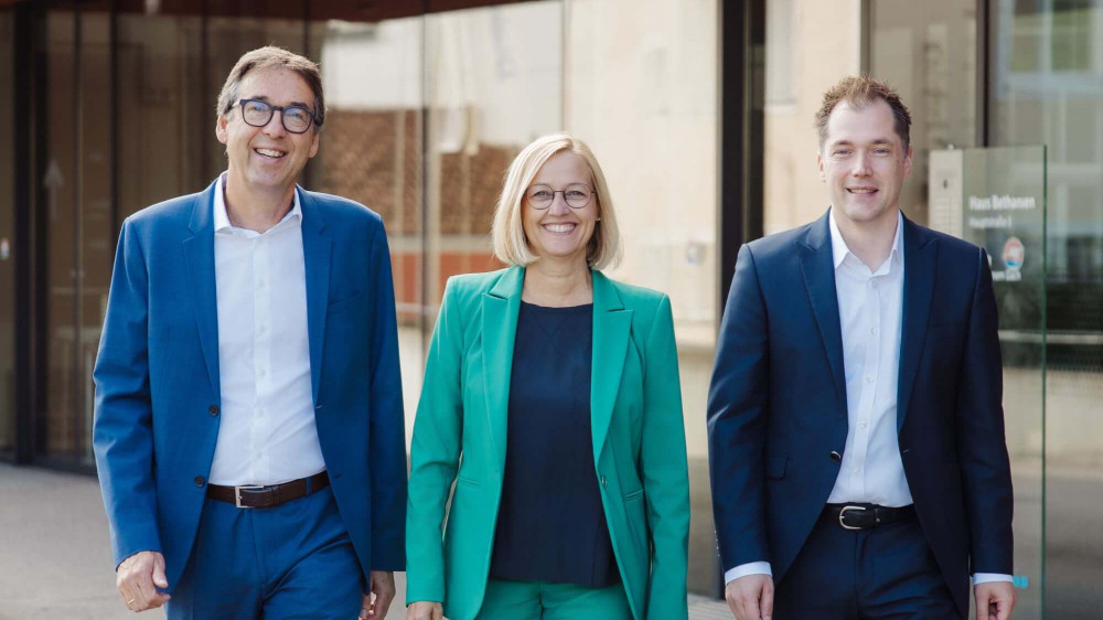 Vorstandsteam des Diakoniewerks: Dr. Robert Schütz, Dr.in Daniela Palk und Pfarrer Dr. Sven Lesemann