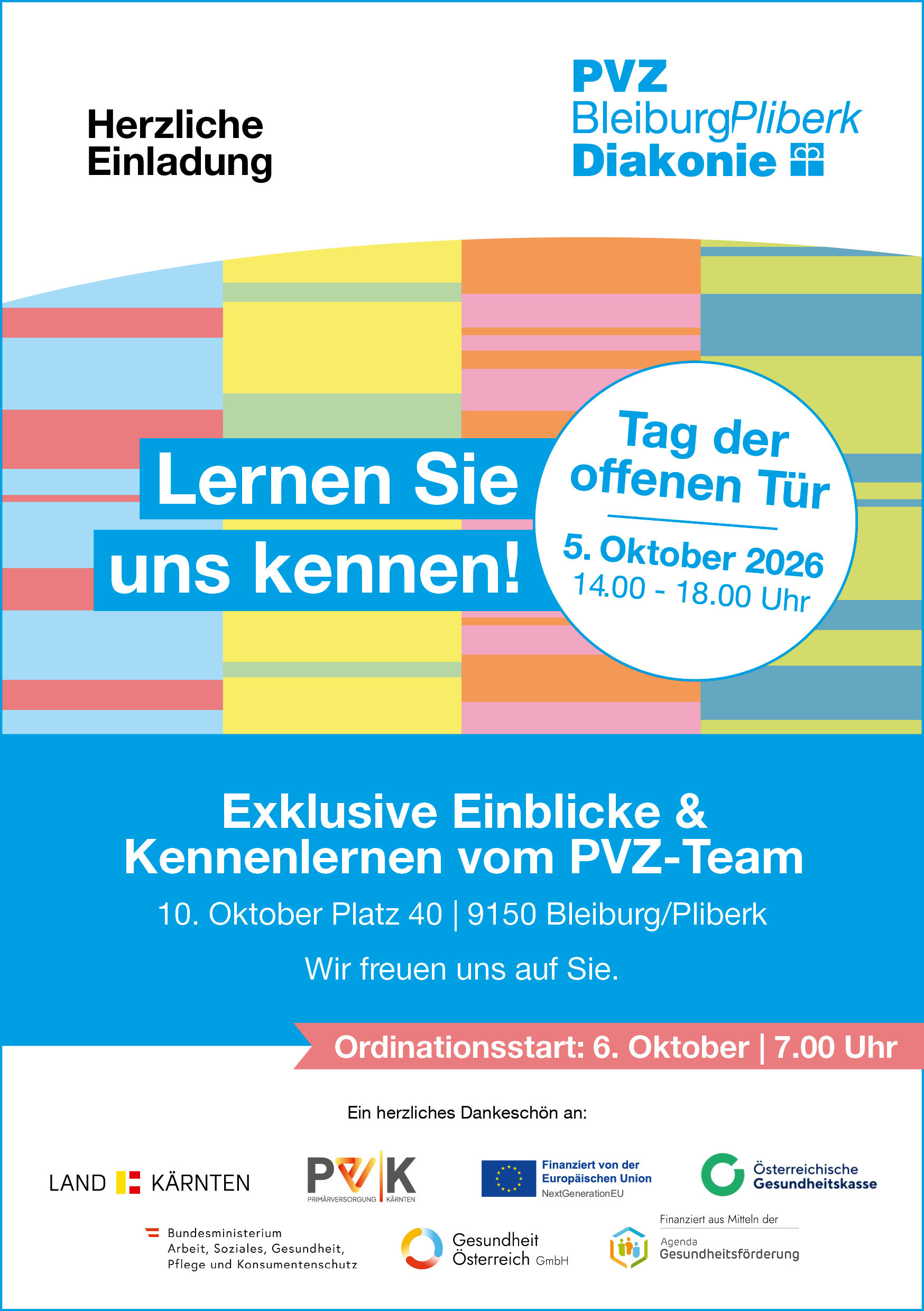 Einladung zum Tag der offenen Tür im PVZ Bleiburg / Pliberk - 05. Oktober 2026, 14 - 18 Uhr